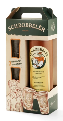 Schrobbelèr Geschenkverpakking Met 2 Shotglazen