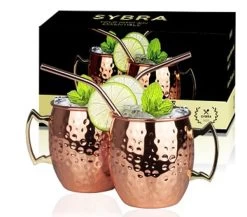 Sybra Moscow Mule Set - 2 Cocktailglazen + RVS Rietjes